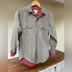 LL Bean Men's Gray Jacket with Red plaid lining